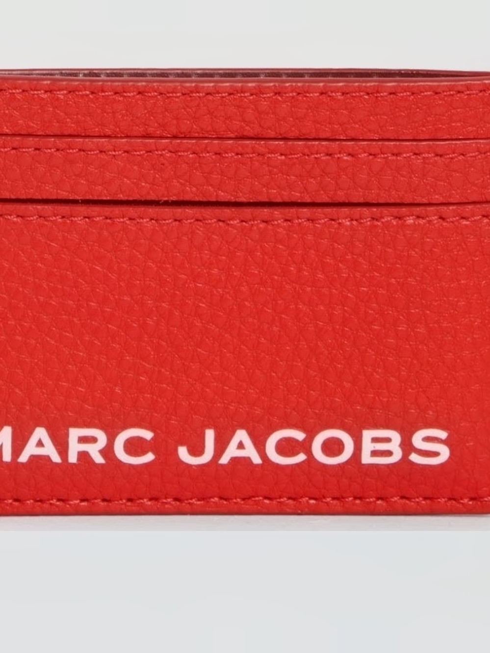 Marc Jacobs Red Textured Leather Card Sleeve